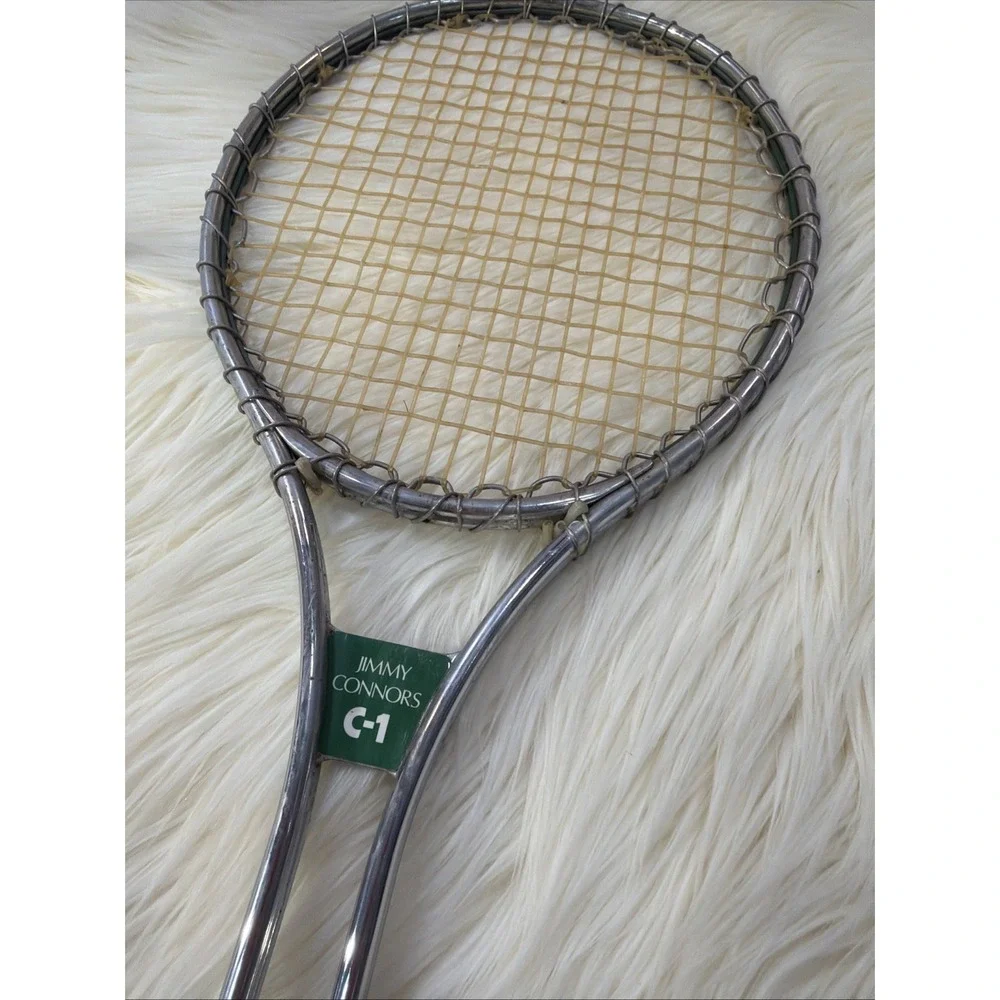 Vintage Wilson‎ Jimmy Connors C-1 Steel Tennis Racket - Made in USA Steel Shined